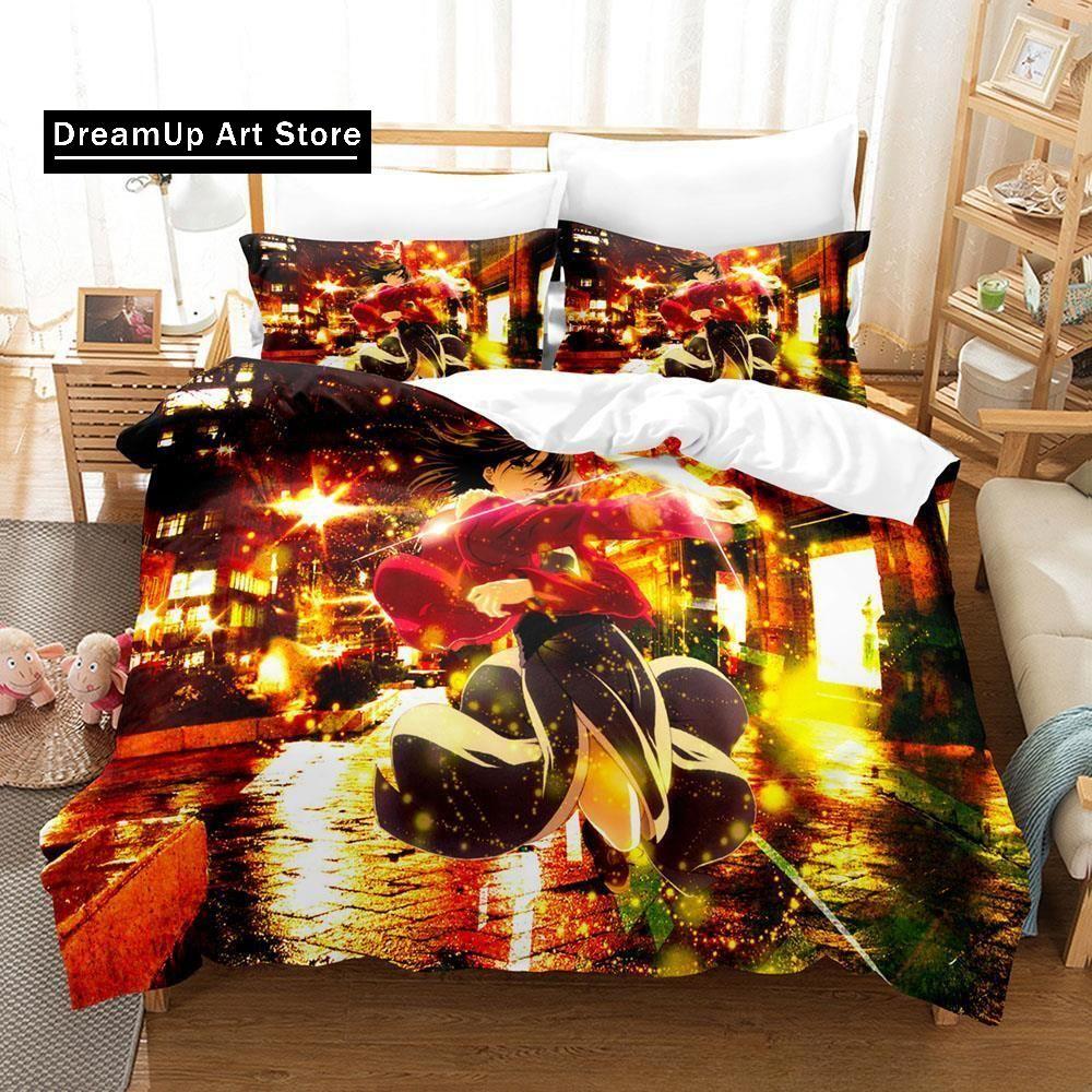 Set de lenjerie de pat cu imprimare 3D Anime Boundary of Emptiness Ryougi Shiki Băieți Fete Twin Queen Full Size Husă de pilota Față de pernă Set de pat Adu