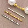 50pcs 18K Copper Plated True Golden Thick Silvery Platinum Batch Flower Connection Tube, DIY Bracelet Jewelry Making Accessories