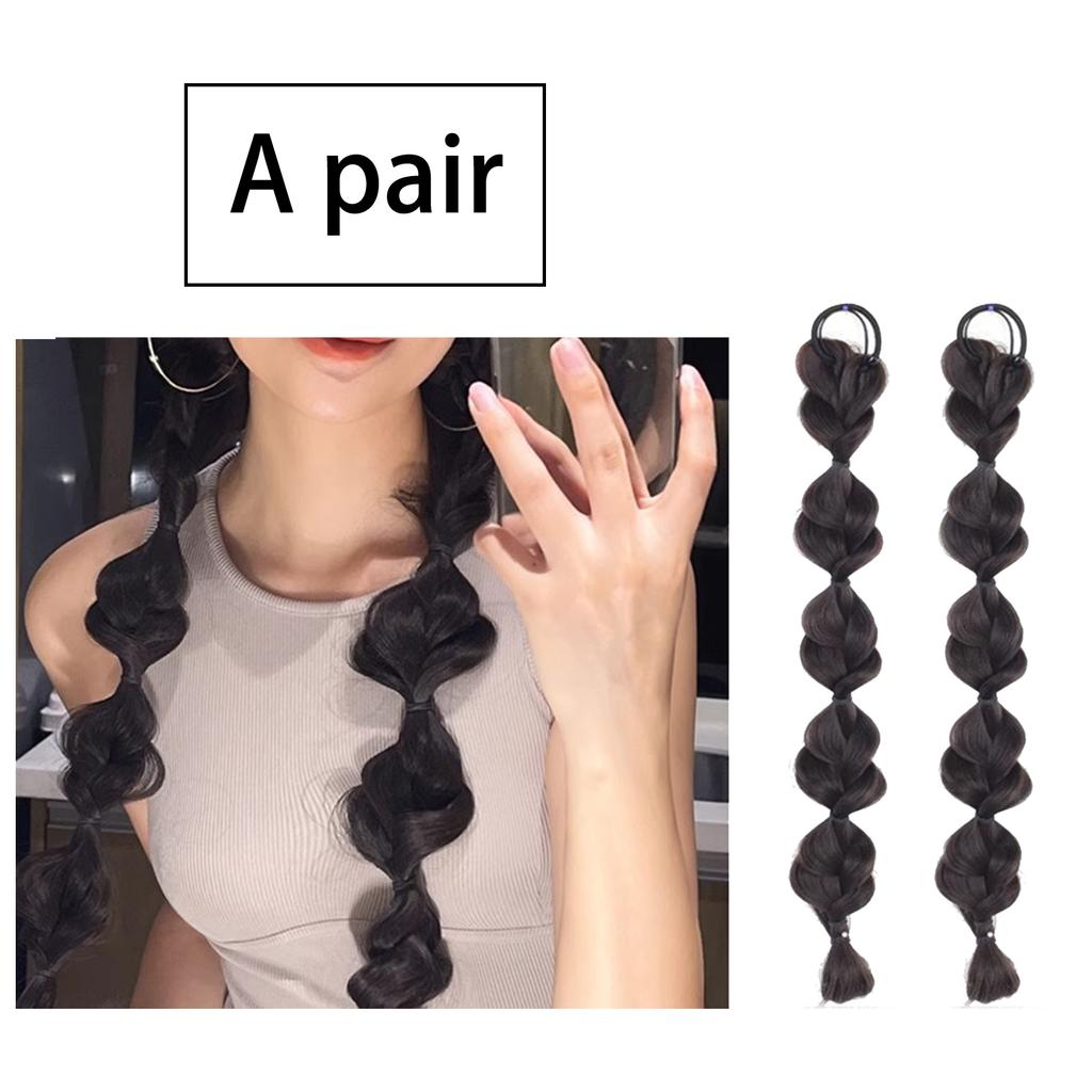 1 pár Copánky z bublinek Paruka Čelenka Syntetické Vlasové Příčesky pro Ženy DIY Stylingové Doplňky