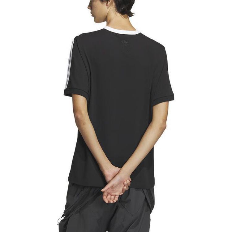 adidas Logo Sport Casual Pullover T-shirt Girocollo Uomo Top Neri IW6309