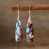 Bohemian emperor stone long water drop pendant earrings popular natural stone jewelry in Europe and America