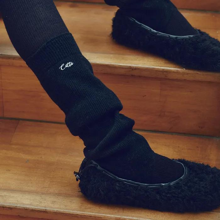 Logo Stitch 2-Way Leg Warmer_CTA937(Black)
