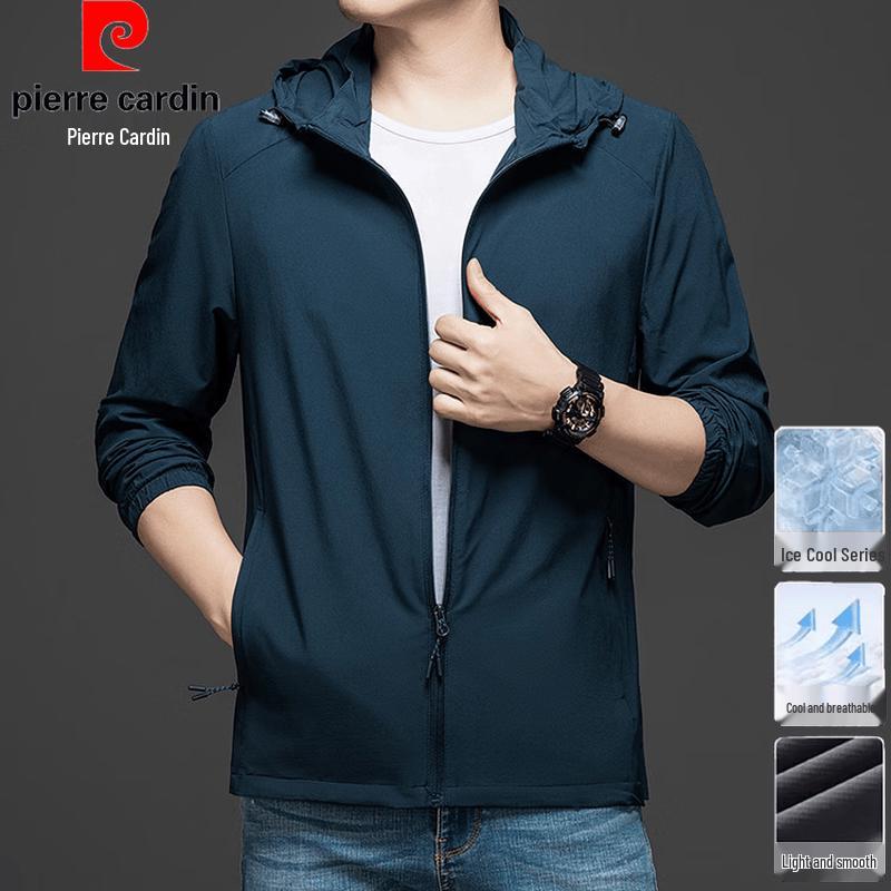 Pierre Cardin Men s Hooded Ice Silk Lightweight Jacket 2XL