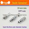 8mm Air Pipe Pneumatic C-Type Quick Connector with Long Tail, 4-Point External, 2-Point Internal Thread, Male & Female Heads