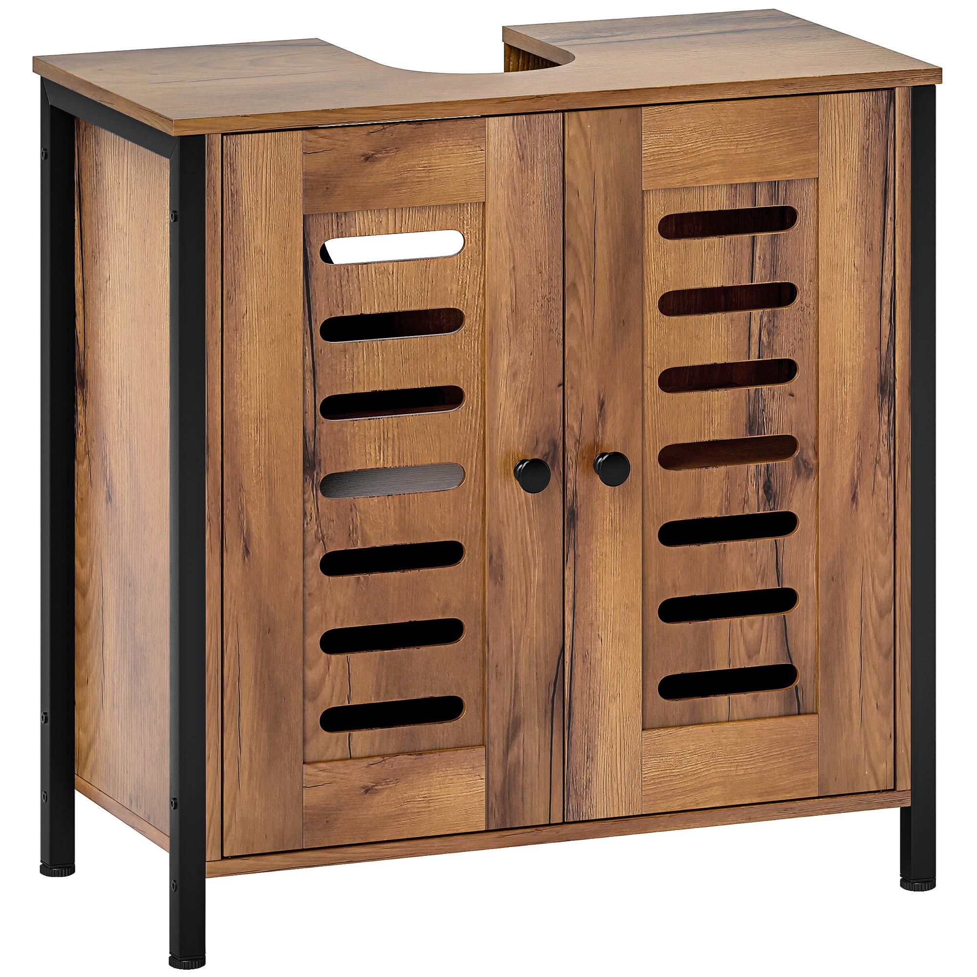 Industrial Under-Sink Bathroom Cabinet 2 Slatted