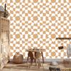 Casual Checkerboard Wallpaper White, Gold, and Cream 50x1000