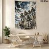 Dark Warrior Tapestry Bold Art Space Tapestry Background Cloth Wallmounted Work Of Art Home Decor Homestay Soft Decoration Tapestry