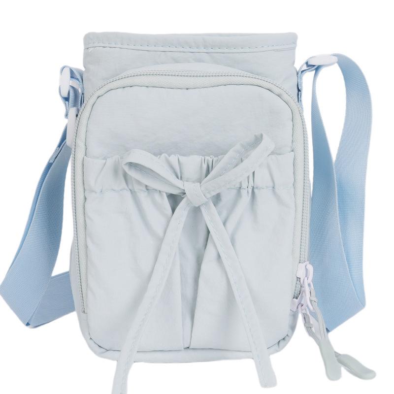 

Water cup bag mobile phone bag casual simple texture shoulder small square bag fashionable summer new foreign style oblique span bag women небесно-голубой