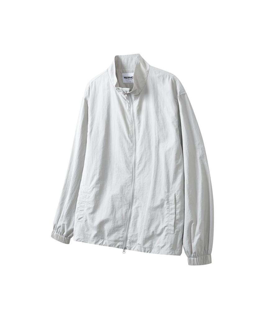 Fernov City Leisure Lightweight Windbreaker Jacket Light Grey
