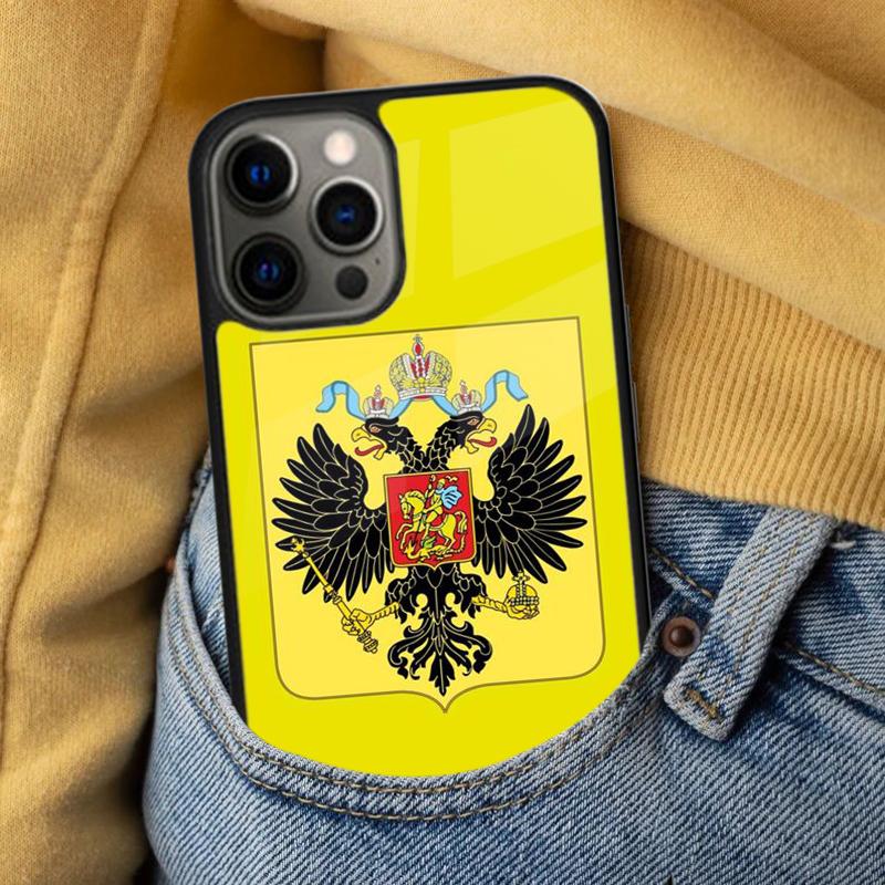 Russian Empire Coat of Arms Soft Phone Case for iPhone 17 Air 16e Pro max 15 Pro 13 14 Plus 11 12 MagSafe Magnetic Coque