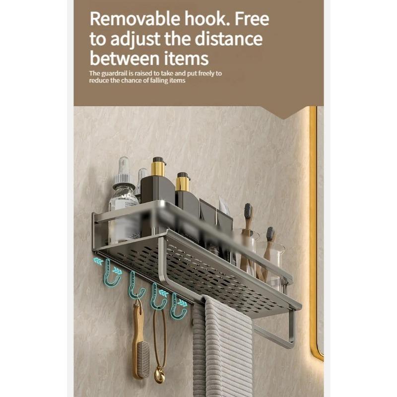 Koupelnový stojan Koupelnová polička Toaleta Prostor Hliník Závěsný stojan Koupelnový organizér Zavěsit na zeď