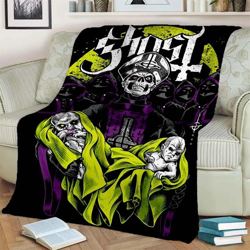 3D Ghost Band Cartoon Flannel Blanket Fashion Warm Lightweight Living Room Bedroom Sofa Bed For Picnic Blanket
