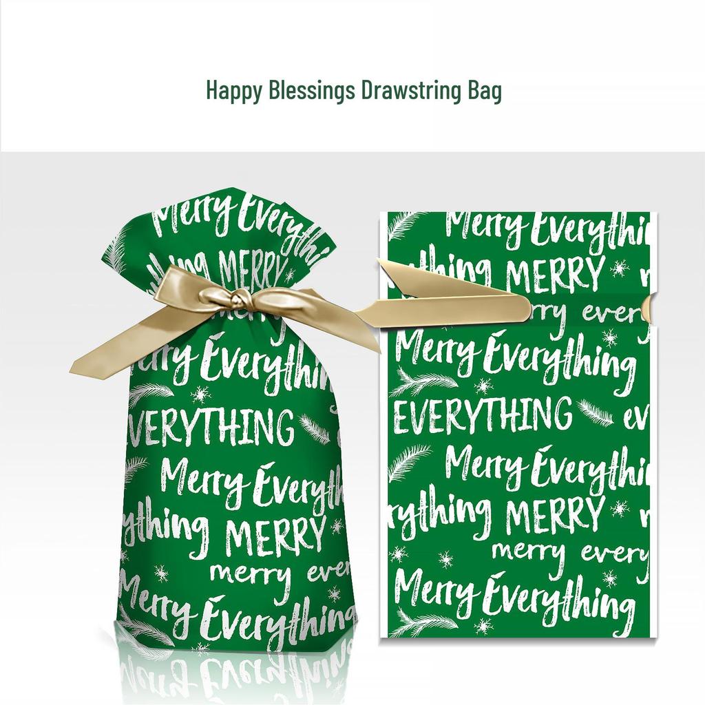 50pcs 2025 Christmas Candy and Cookie Gift Bags with Ribbon Drawstrings