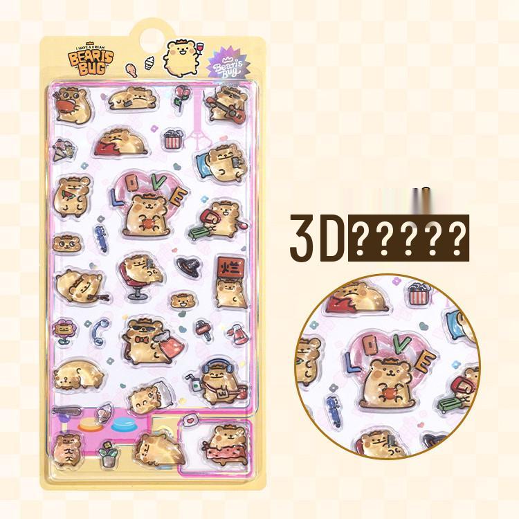 Popular 3D Animal Cartoon Crystal Stickers for Kids' Phone Cases