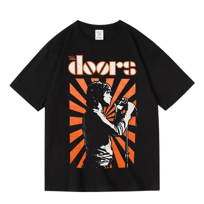 

2025 European and American Rock Band The Doors Rock Band Round Neck Sleeve Short Sleeve Summer Cotton Ins Y2k Hot Sell New Brand 4XL