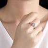 Platinum Moissanite Engagement Ring Brilliant Vvs Diamond Halo Wedding Band For Women Flower Bouquet Promise Ring