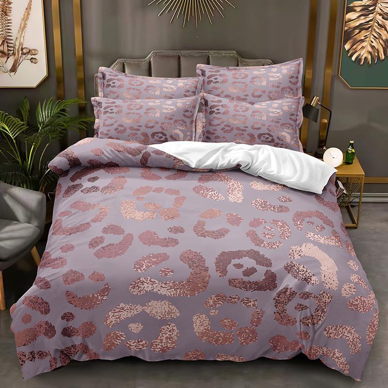 Leopard Print Texture Series Three-Piece Set, Duvet Cover, Grinding Kit Digital Printing