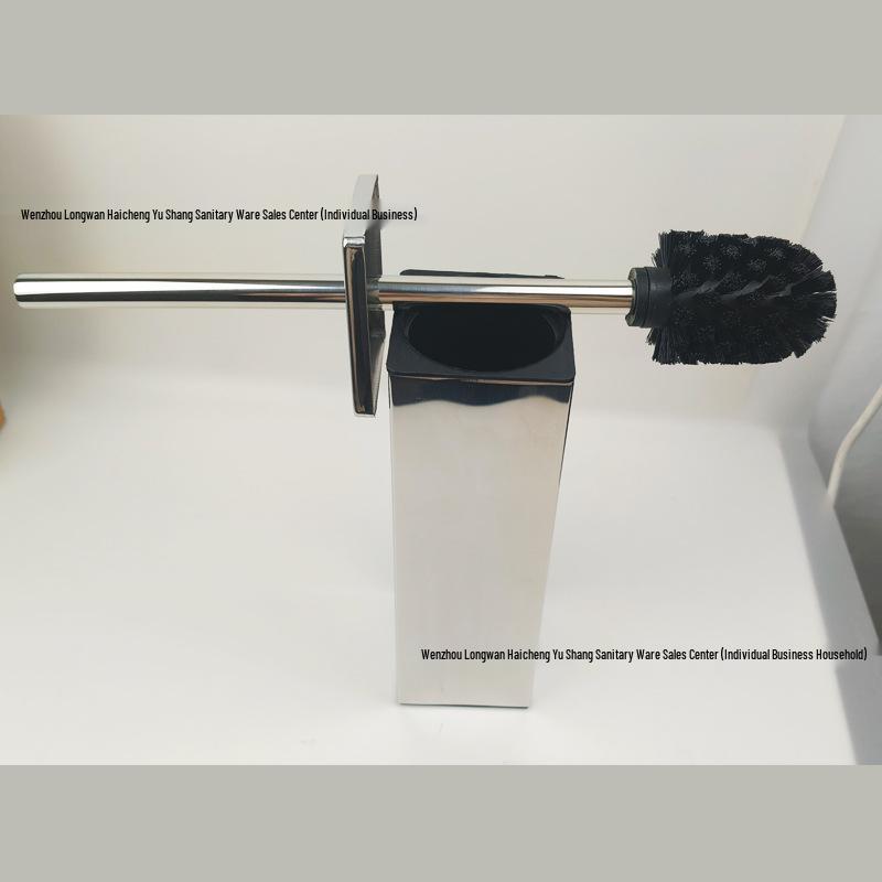 Stainless Steel Wall-Mounted Toilet Brush Set with Lid - Odor-Proof Bathroom Cleaning Tool