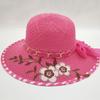 Chapeau de Soleil Large Bord Mode pour Femmes Chapeau Pêcheur Léger Imprimé Fleurs Protection UV Respirant Chapeau de Paille Été Extérieur