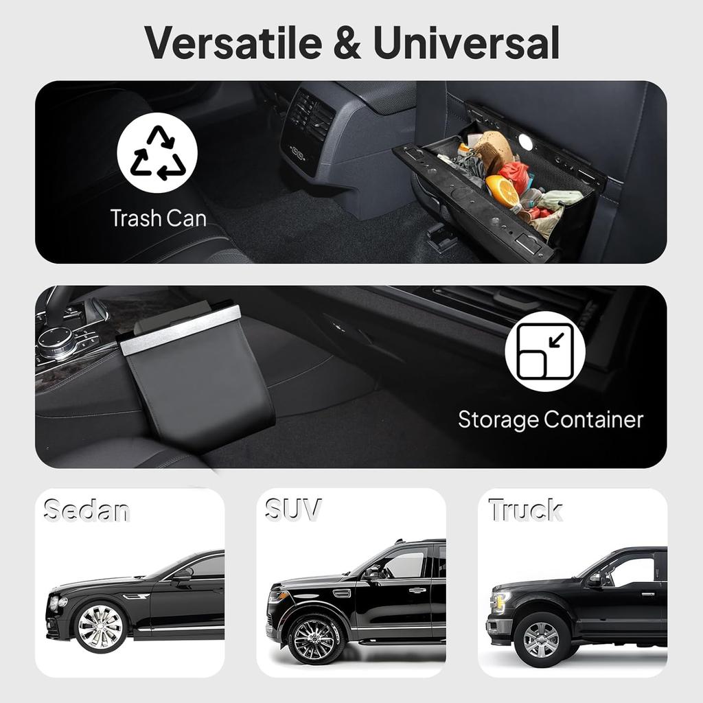 COZILO Smart LED Car Trash Can - Leak-Proof Car Garbage Can Bin And Storage Bag For The Back/Front/Console Of Any Cars,Sedans, SUVs & Trucks
