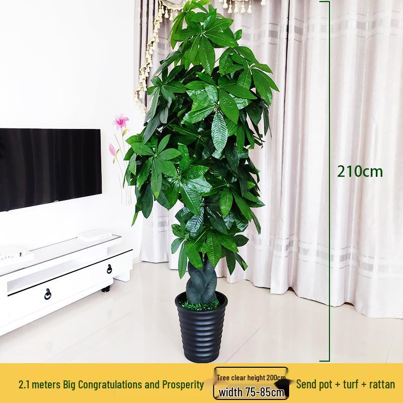 Large Artificial Money Tree Decorative Indoor Plant - Fake Green Bonsai for Living Room Floor