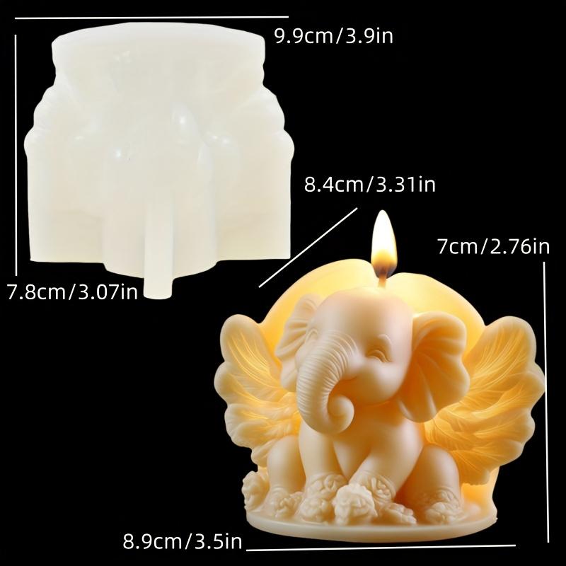 wings elephant candle silicone mold cute smile flying elephant resin mould wings elephant cement gypsum molds Christmas gift