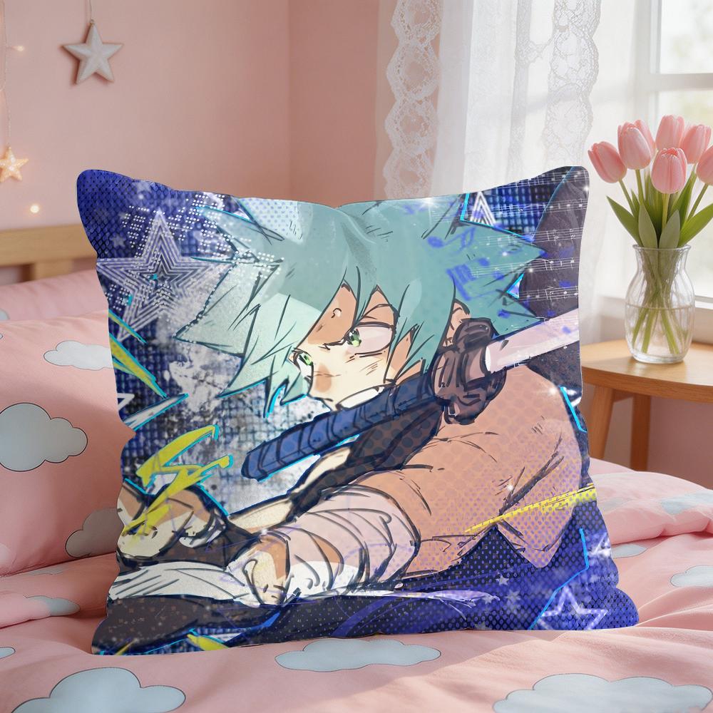 SSoul Eater Anime Evans Cushion Cover Square Short Plush Pillow Case Living Room Sofa Home Decor Funda X