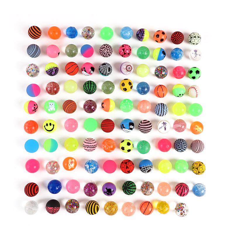 No. 32 Assorted Rubber Bouncy Balls - 100-Piece Toy Set