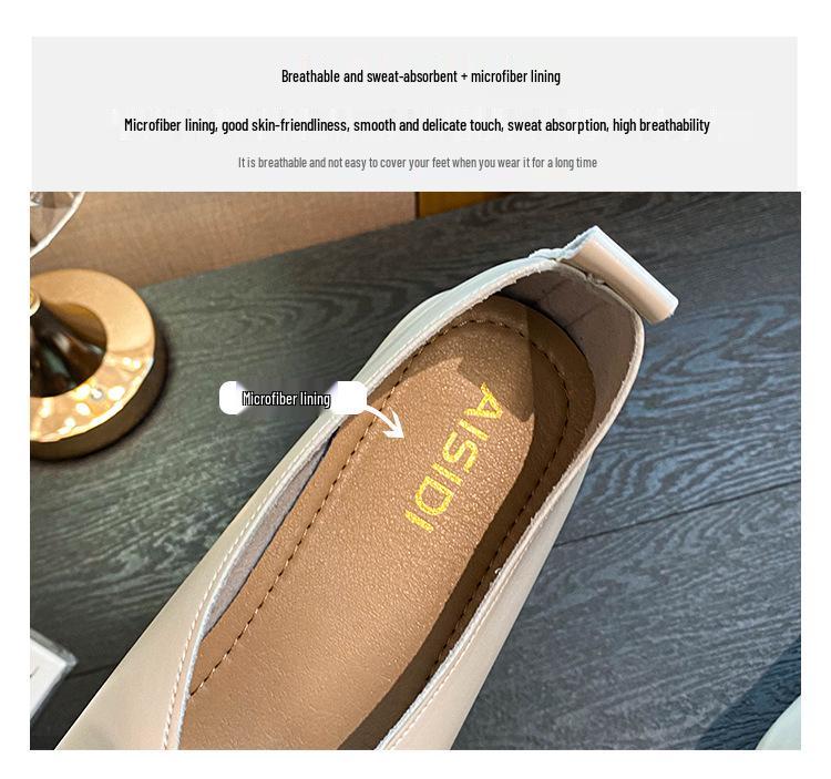 Black Soft Leather Square Toe Low-Cut Women’s Shoes - 2025 Stylish Niche Designer, Available in Large Sizes