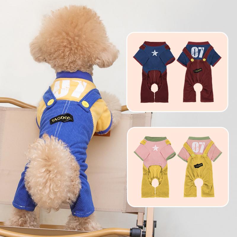 Spring Summer Pet Dog Clothes Harness Style with Leash Attachment Four-Legged Clothes for Small and Medium Dogs Cute Dog Clothes