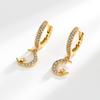 S925 Silver Gold Star Moon Earrings Cubic Zirconia Huggie Hoops Fashionable Personalized Jewelry For Women