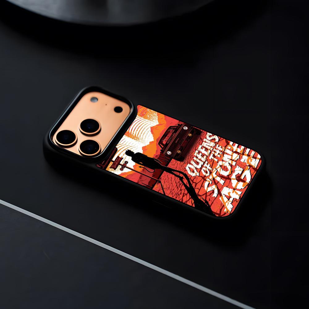 

Queens Of The Stone Age Phone Case For IPhone 17 16 15 14 13 12 Pro Max Plus Black Frame Hard Shell iPhone 15 Pro
