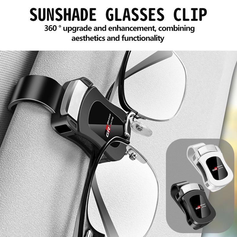 Car Sun Visor Glasses Box Sunglasses Clip Card Ticket Holder Fastener Pen Case For Toyota Chr Corolla Camry Rav4 Yaris GR