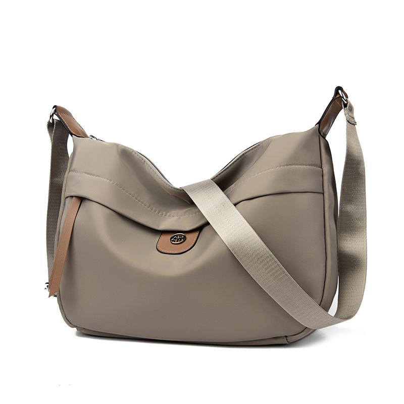 Solid Color Large Capacity Nylon Bag Women's Shoulder Crossbody Bag Mother Bag