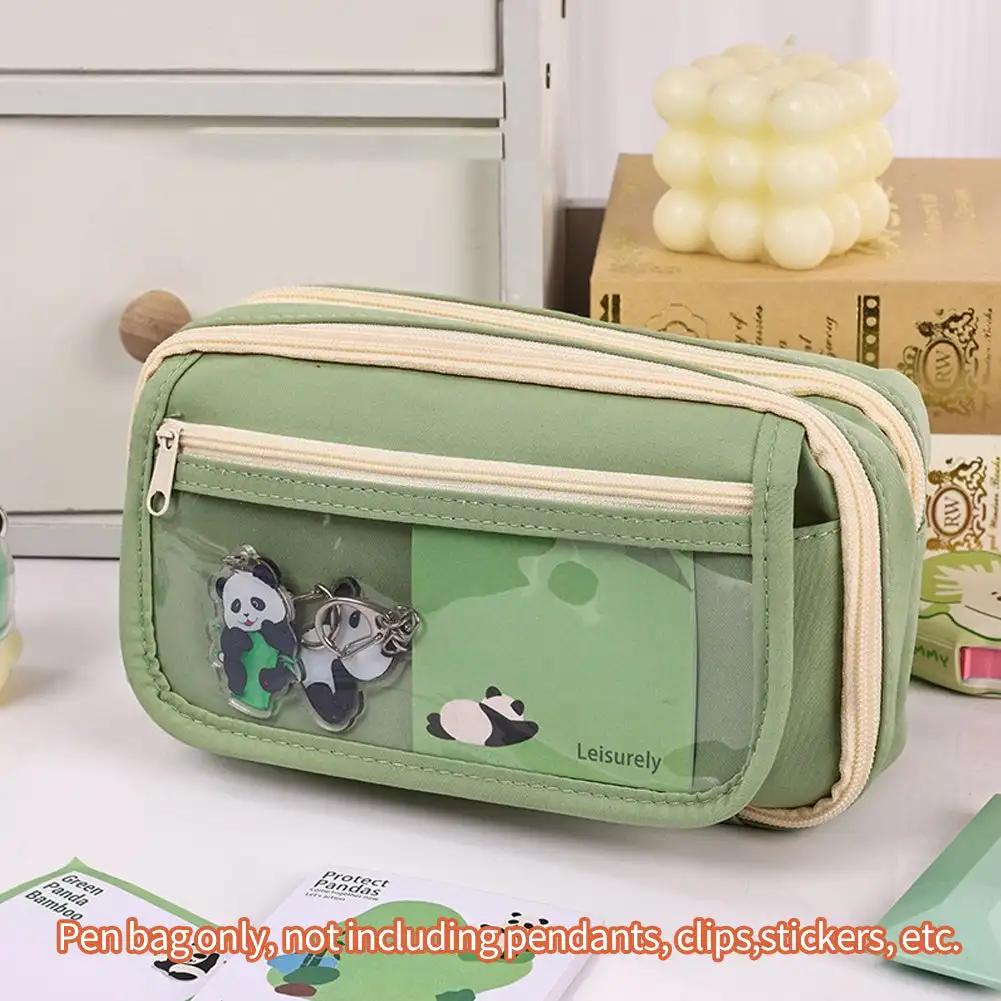 Transparentní pouzdro na tužky Kawaii Velkokapacitní vodotěsná krabička na pera pro dívky Kosmetická taštička Psací potřeby Kancelářské školní potřeby