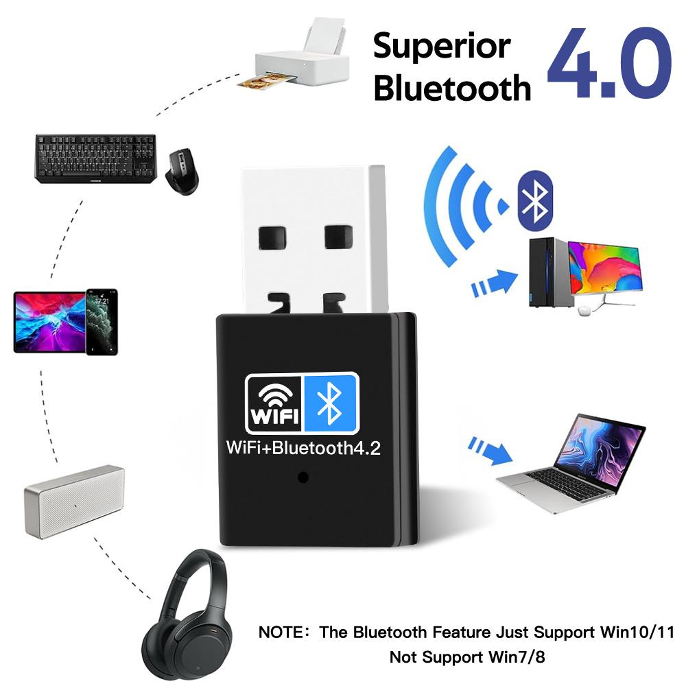 

150M WiFi + Bluetooth 4.0/4.2 Dual-Function USB Wireless Network Card - High-Speed, Compact Design, for PC/Laptop