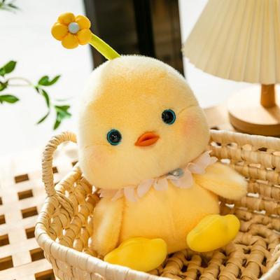 Hairy Duck Plush Toy Flower Yellow Duck Plush Doll Chicken Plush Toy  Friends Birthday Gifts
