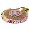 Women Fashion Woven Handbag Round Straw Woven Tote Bag Vacation Shoulder Bag Large Capacity Ethnic Style for Travel Vacation