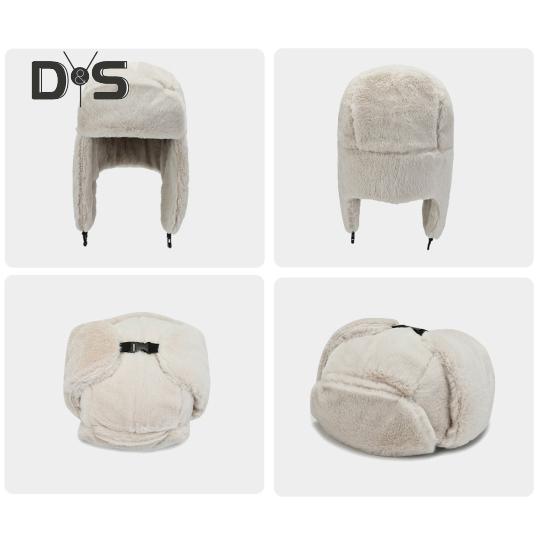 Gorro de invierno para mujer, de felpa gruesa, con protección para las orejas, con protección contra el viento y ajustable, con retención de calor, para exteriores, esquí, patinaje, snowboard, gorro Lei Feng
