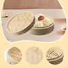Bamboo Dumpling Steamer, Handmade, Round, Multi-purpose, with Lid for Cooking Seafood, Vegetables,