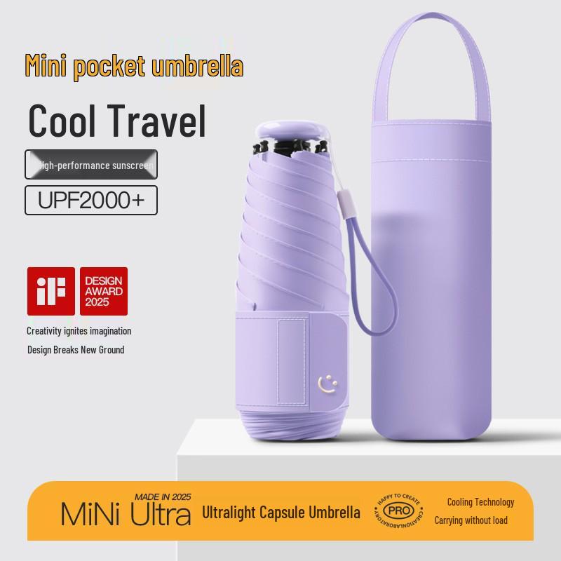 Women's Mini Anti-UV Sunshade Umbrella - Portable, Dual-Use for Sunny & Rainy Days