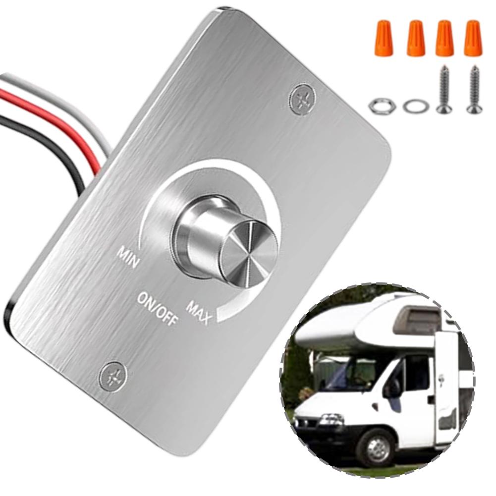 LED Dimmer Controller For PWM 12V 5A for RV and Trailer Lighting Control with Easy Wiring and Adjustable Brightness Knob