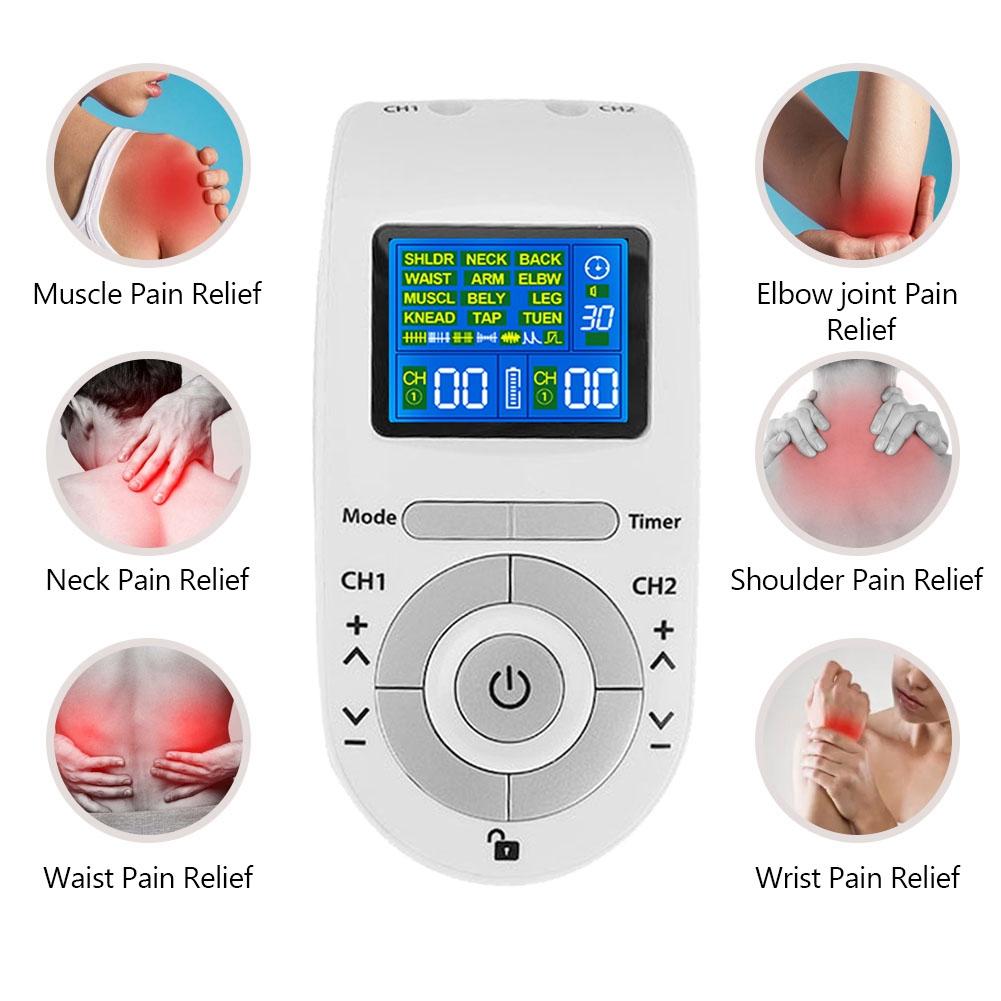 TENS EMS Electric Massager Pulse Muscle Stimulator Electrode Pads Digital Ease Pain Machine