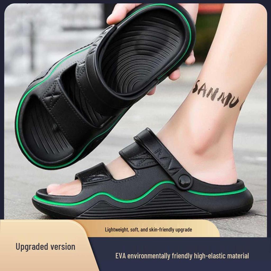 Men's 2024 Non-Slip Dual-Use Summer Sandals: Perfect for Beach, Water, and Driving.