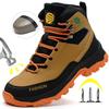 Nuove scarpe antinfortunistiche da uomo, stivali alti da lavoro, scarpe da ginnastica con punta in acciaio, stivali da lavoro anti-perforazione, scarpe indistruttibili
