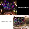 Glow in The Dark Skull DJ Tapestry, Blacklight Party Wall Art with Neon Palm Trees for Bedroom & Club