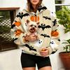 Women's Halloween Print Hoodie with Large Pet Pocket for Fall and Winter Casual Wear