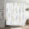 Modern Floral Print Shower Curtain White Pastel Colors for Bathroom Decor Waterproof Fabric 72x84