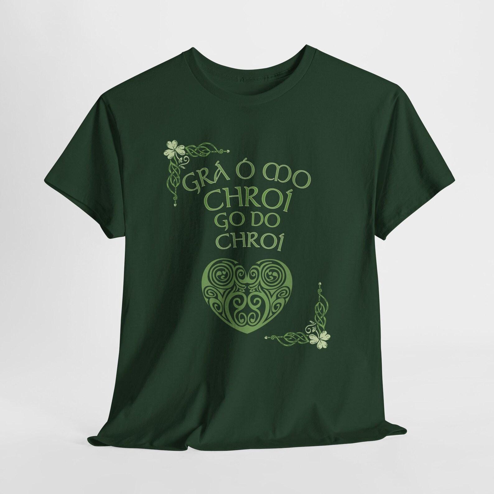Grá Ó Mo Chroí Celtic Heart Tee | Love from my Heart to your Heart, Irish unisex Gildan Tee S