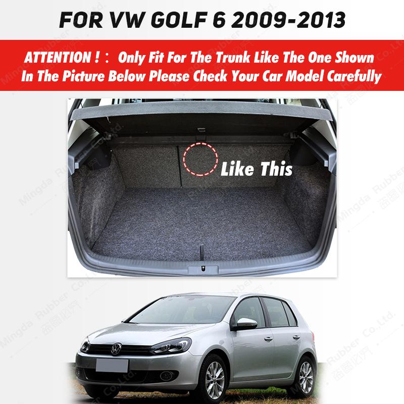 Koberec do kufru auta pro VOLKSWAGEN VW Golf 6 2009 2010 2011 2012 2013 Vlastní autodoplňky Interiér auta